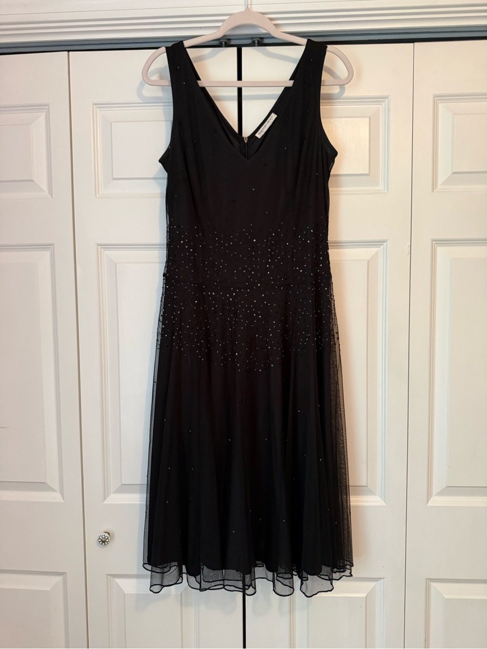 Newport News Black Beaded Midi Dress